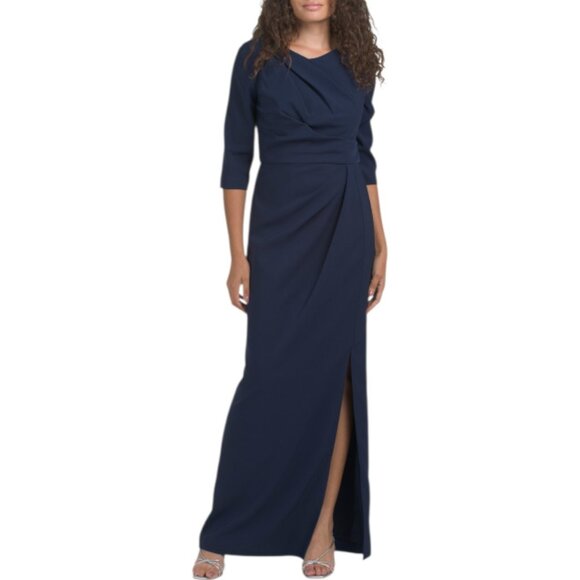 KAY UNGER Margerite Elbow Sleeve Column Gown - Picture 1 of 2